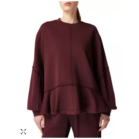 Sweaty Betty Revive Relaxed Oversize Fit Comfy Sweatshirt Purple Maroon‎ Size 8 - Picture 1 of 7